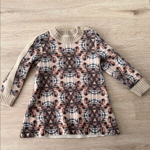 Burberry Beige & Blush Patterned Knit Dress